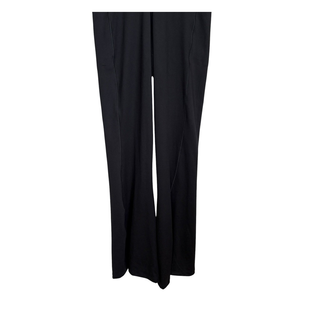 POPFLEX High Society Corset Jumpsuit Med 32" Tall Athleisure Flare Leg Black NEW - Picture 7 of 9